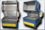 Machines de lavage industrielles pour lavage de pièces avec pulvérisation, panier rotatif à chargement frontal